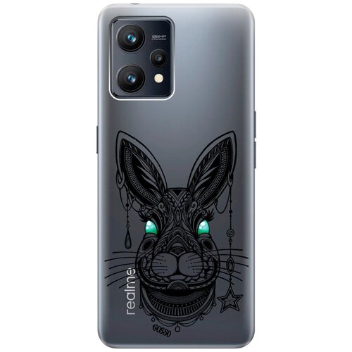 Силиконовый чехол на Realme 9 / Рилми 9 с 3D принтом Grand Rabbit прозрачный чехол книжка на realme 9 pro рилми 9 про с 3d принтом grand rabbit черный