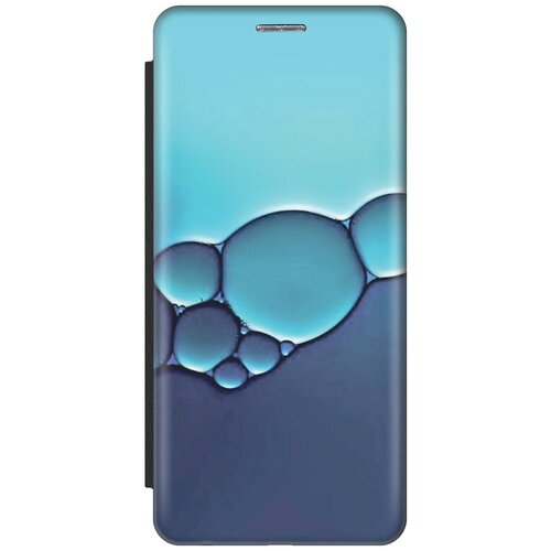 Чехол-книжка Голубые пузырьки на Samsung Galaxy J2 Prime / Самсунг Джей 2 Прайм черный чехол книжка голубые капли на samsung galaxy j2 prime самсунг джей 2 прайм черный