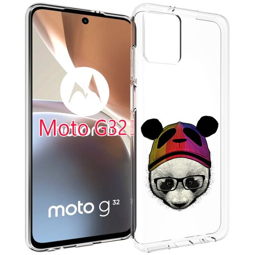 Чехол MyPads Панда в шапке для Motorola Moto G32 задняя-панель-накладка-бампер