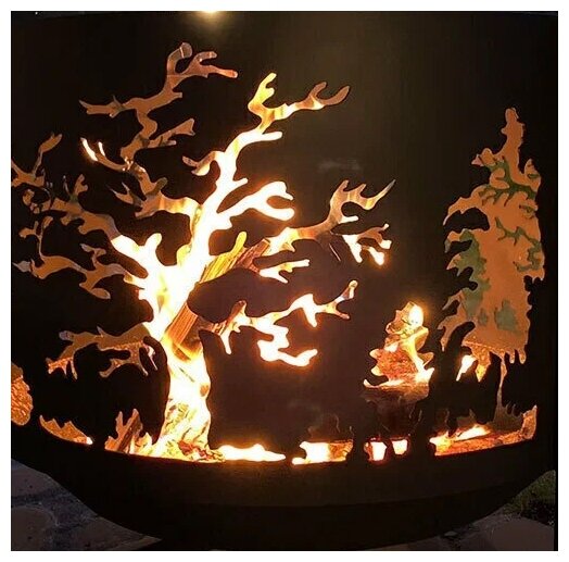 Костровая чаша/Очаг для костра/Чаша для костра FIRE-HOUSE "Деревья", диаметр 50 см - фотография № 3
