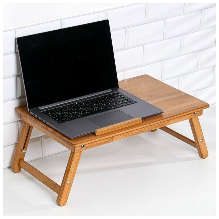 Столик для ноутбука складной 22х50 см дерево