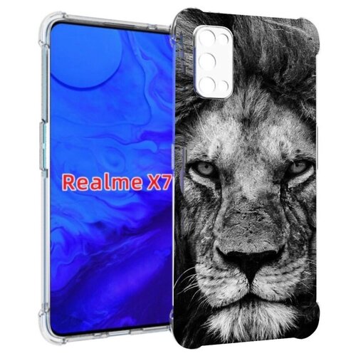 Чехол задняя-панель-накладка-бампер MyPads смуглый лев мужской для Realme X7