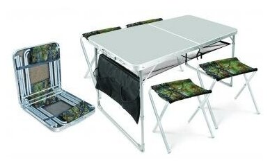 Комплект Ника ССТ-К3 стол+4стула (ССТ-К3/1 металлик)