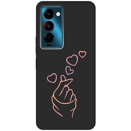 Матовый Soft Touch силиконовый чехол на Tecno Camon 18 Premier / Техно Камон 18 Премьер с 3D принтом K-Heart черный матовый soft touch силиконовый чехол на tecno camon 18 premier техно камон 18 премьер с 3d принтом stormtrooper stickers черный