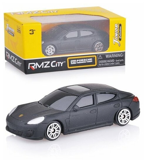 Модель машины RMZ City Porsche Panamera 1:64 без механизмов, металлическая, черный матовый цвет (344018SM)