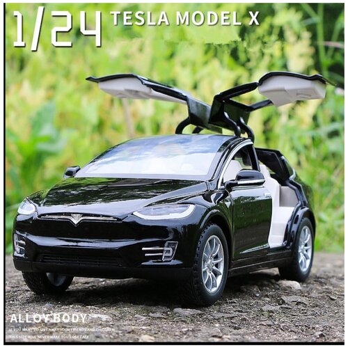 Коллекционная машинка Tesla X 100D 1:24 чрная (металл, свет, звук) коллекционная машинка tesla model x