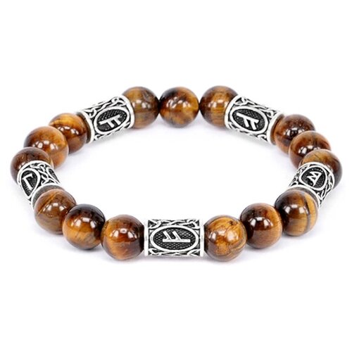 фото Браслет из тигрового глаза со скандинавскими рунами рост денежного потока s.style life