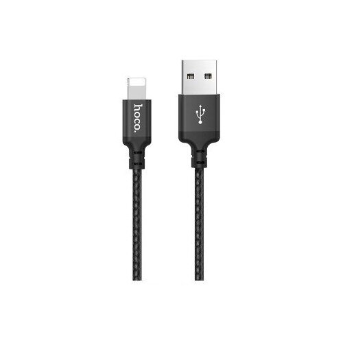 HOCO HC-62882 X14/ USB кабель Lightning/ 2m/ 1.7A/ Нейлон/ Black hoco hc 62820 x14 usb кабель lightning 1m 2a нейлон black