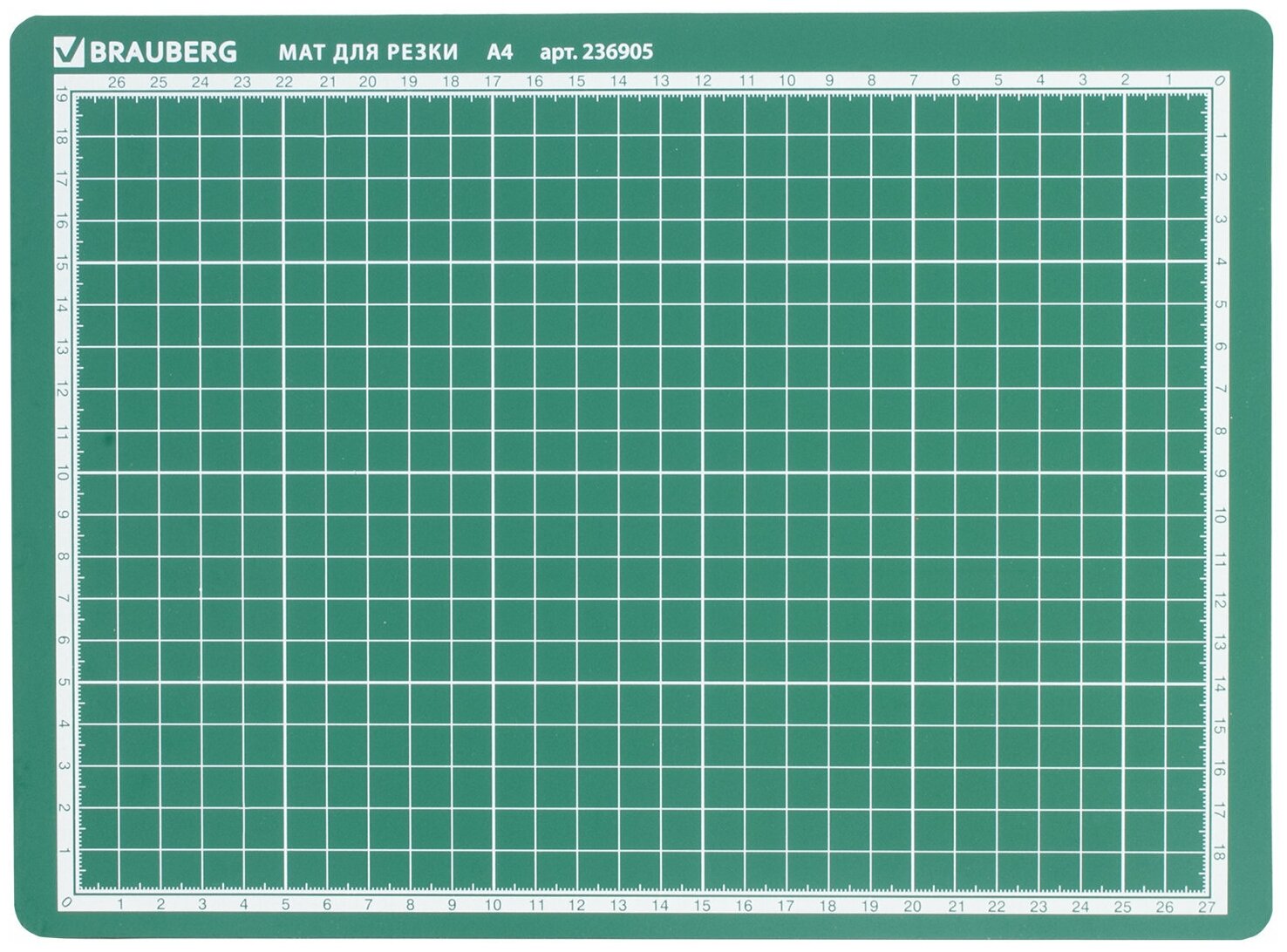 Настольное покрытие BRAUBERG 236905 для резки зеленый 1 шт. 3 мм 280 г - фото №2
