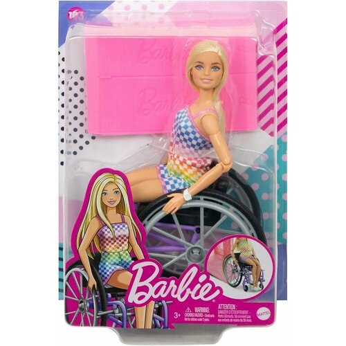 фото Кукла барби barbie, блондинка, в инвалидном кресле mattel