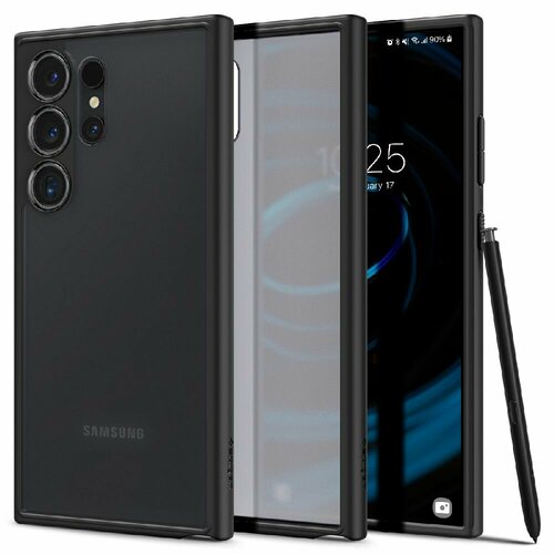 Чехол Spigen на Samsung Galaxy S24 Ultra (ACS07296) Ultra Hybrid / Спиген чехол для Галакси С24 Ультра накладка, противоударный, с защитой камеры, черный