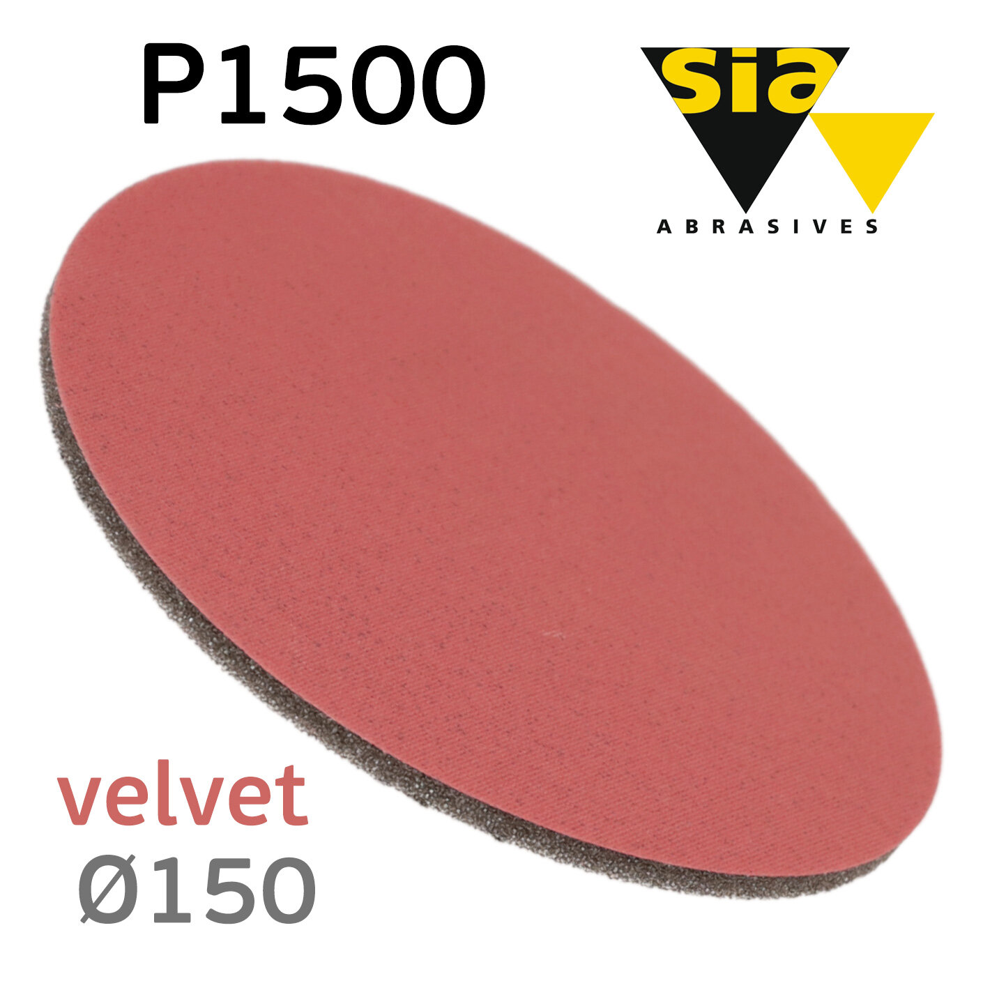 Круг на поролоне SIA velvet Р1500 (150мм) шлифовальный с липучкой