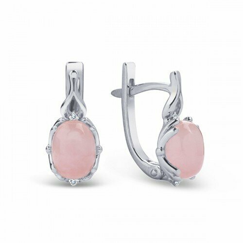 Серьги ЗлатаМира, серебро, 925 проба, опал синтетический, фианит