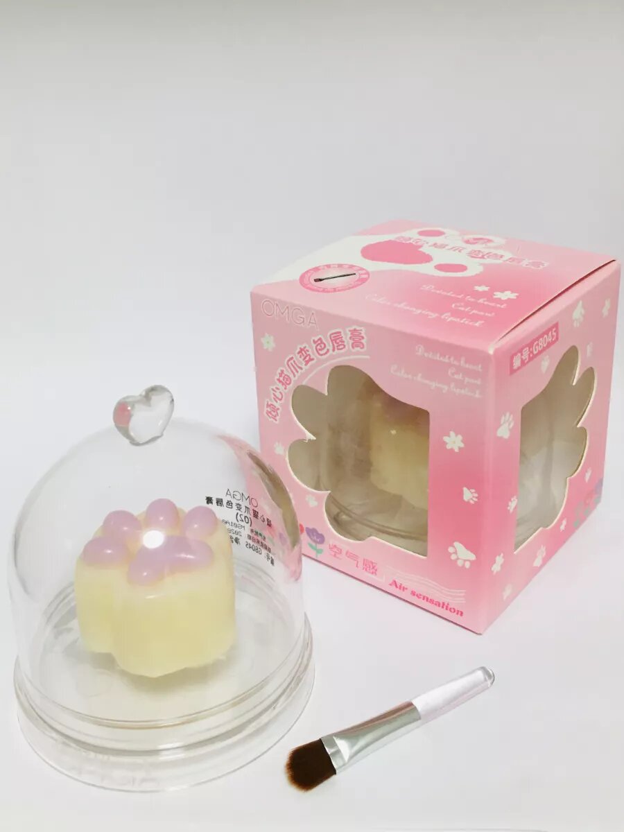 Бальзам тинт для губ Кошачья Сиреневая Лапка, с ароматом рафаело — фото 1