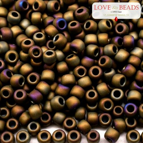Бисер тоно японский круглый 11/0 10гр. цвет № tr-11-614, коричневый, матовый ирис