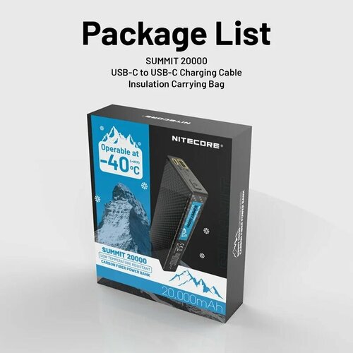 Nitecore SUMMIT 20000 мАч мобильный аккумулятор SUMMIT 20000 10161₽