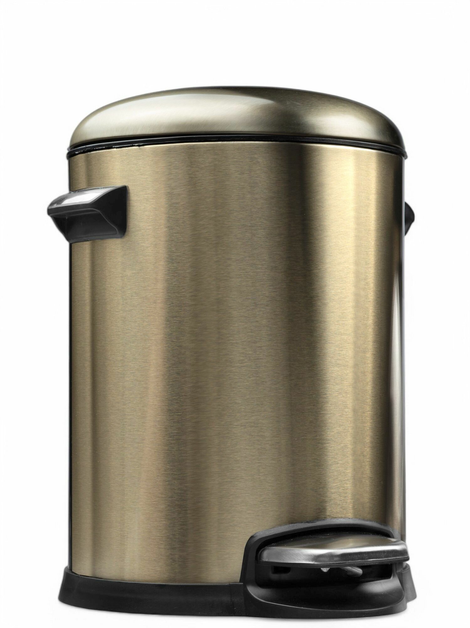 Ведро мусорное с микролифтом и педалью 5 литров с защитным покрытием от отпечатков пальцев бронзовое