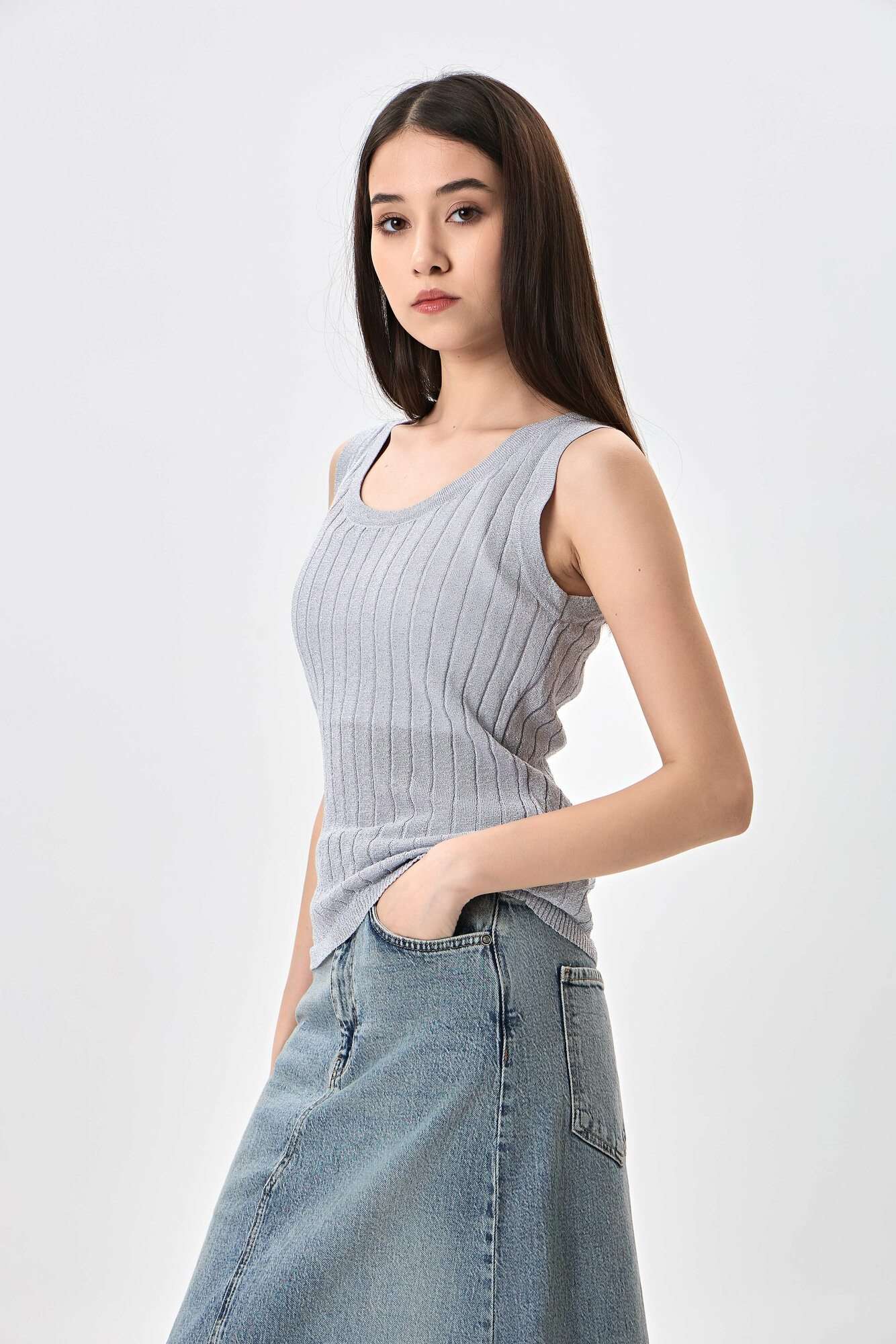 Топ спортивный TERRA PRO, размер L, grey