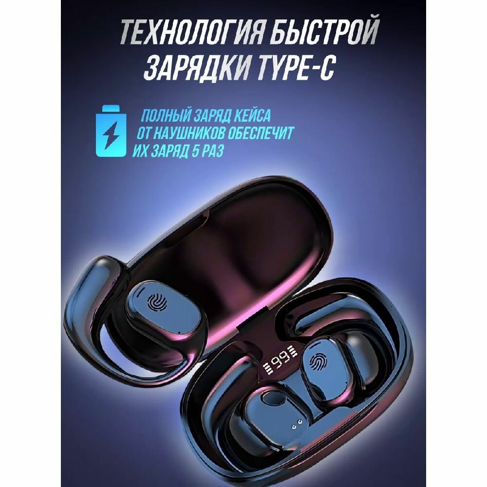 Спортивные наушники, беспроводные, внутриканальные, наушники для спорта, чёрные