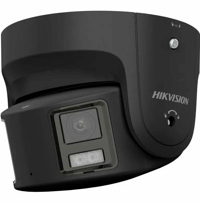 Уличная панорамная IP-камера 8Мп Hikvision DS-2CD2387G2P-LSU/SL(4mm)(C) Стробоскоп и звуковая сигнализация Черный
