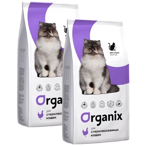 ORGANIX ADULT CAT STERILIZED для взрослых кастрированных котов и стерилизованных кошек с курицей (1,5 + 1,5 кг)