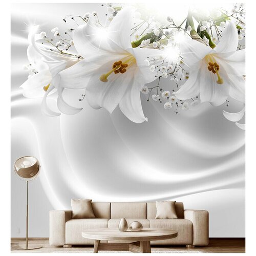Фотообои на стену Модный Дом Сатиновые лилии 300x300 см (ШxВ)