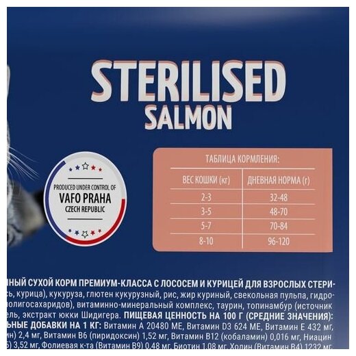 Сухой корм премиум класса Brit Premium Cat Sterilized Salmon & Chicken с лососем и курицей для взрослых Стерилизованых кошек 0,4 кг - фотография № 9