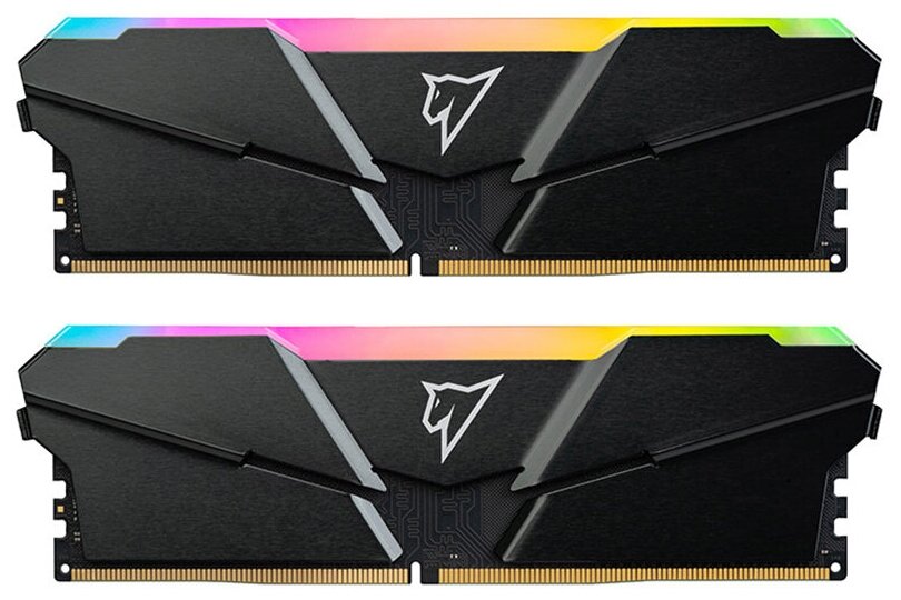 Модуль памяти DDR 4 DIMM 16Gb (8Gbx2) PC21300, 2666Mhz, Netac Shadow NTSRD4P26DP-16E, RGB, C19 Grey, с радиатором