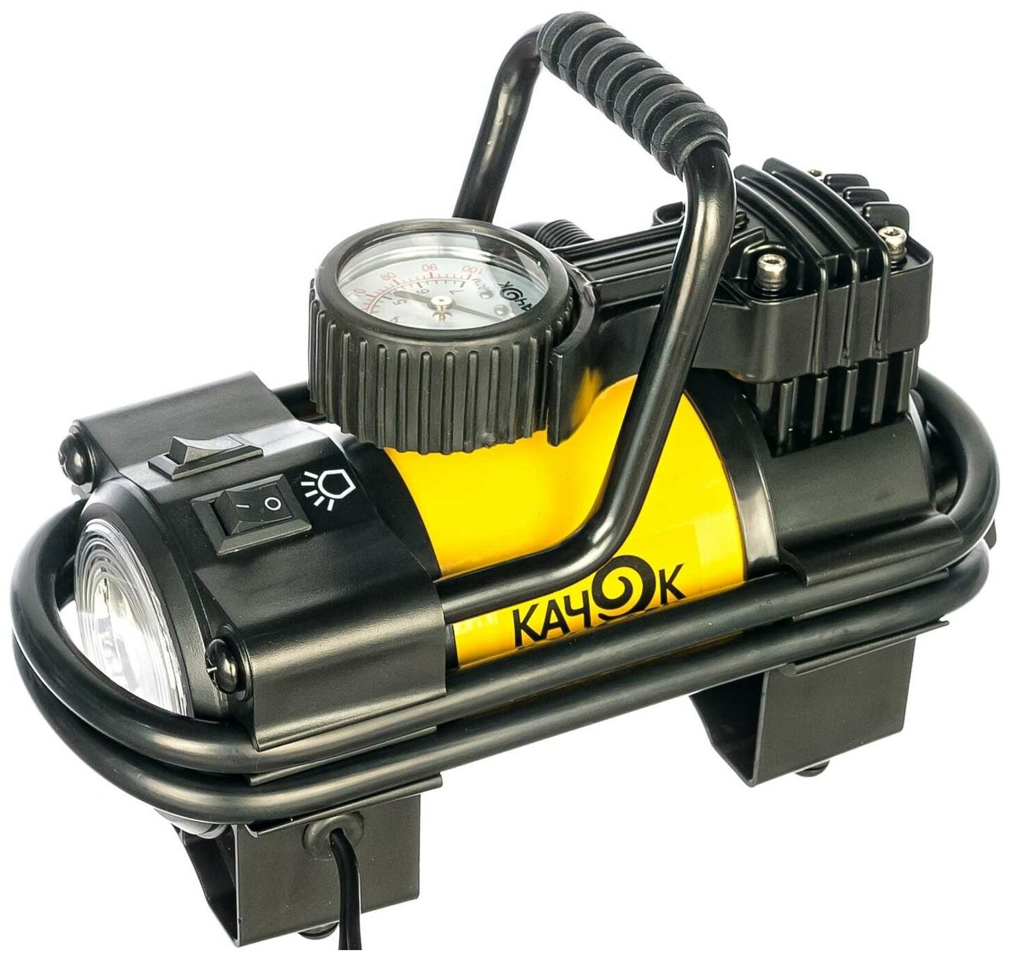 Качок К90 LED Компрессор автомобильный 40л/мин. 7атм. 14А 12V в прикуриватель АКБ (фонарь) качок