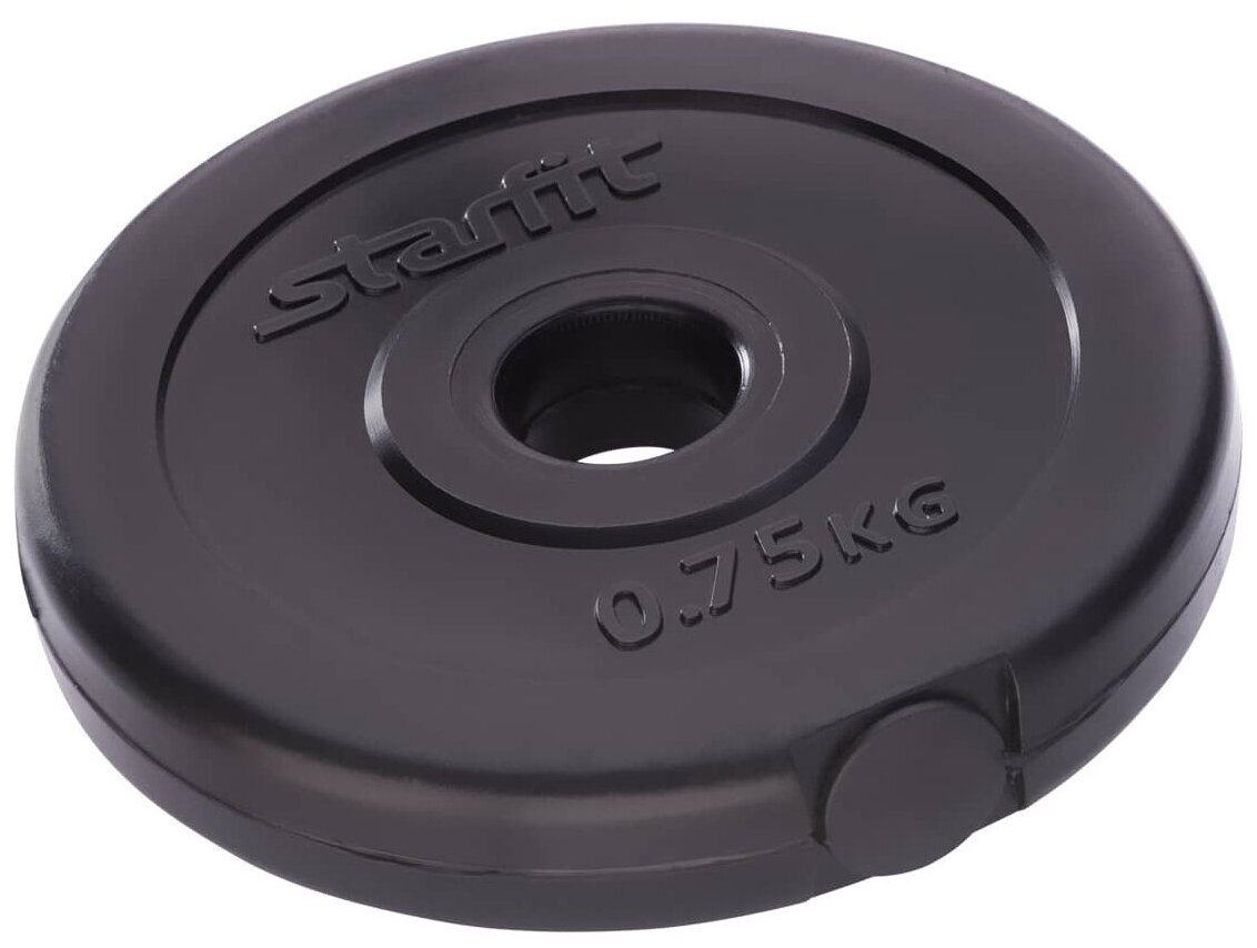 Диск пластиковый Starfit Bb-203, D=26 мм, черный, 0,75 кг