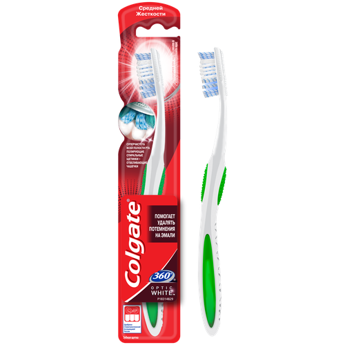 Зубная щетка Optic White (Оптик Уайт), средней жесткости ТМ Colgate (Колгейт), в ассортименте