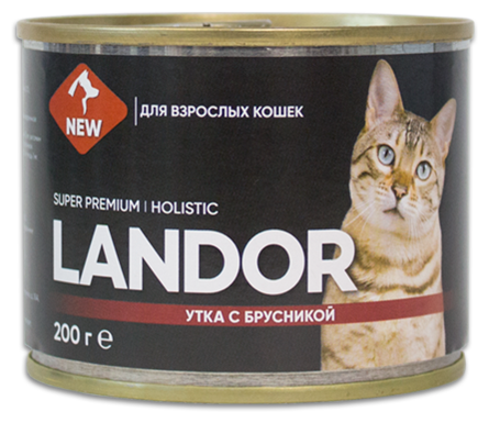 LANDOR 200гр Корм для кошек утка с брусникой