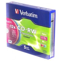 Диск VERBATIM 43167 CD-RW 80 8-12x SL/5 Color