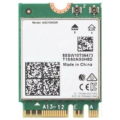 Плата сетевого контроллера Ax210. ngwg. nv Intel Wi-Fi 6E AX210 (Gig+), 2230, 2x2 AX R2 (6GHz)+BT, No wi fi 6e intel ax210 pcie беспроводной wi fi адаптер 802 11ax bluetooth 5 2 трехдиапазонный 2 4g 5g 6 ггц ax210ngw сетевая wlan карта