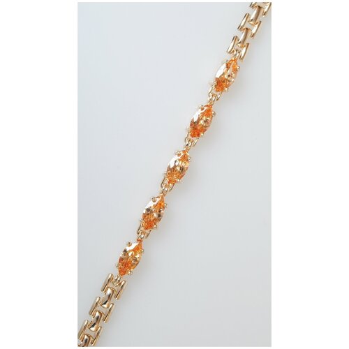 Плетеный браслет Lotus Jewelry, фианит, размер 18 см, желтый браслет с кораллом маркиза малая