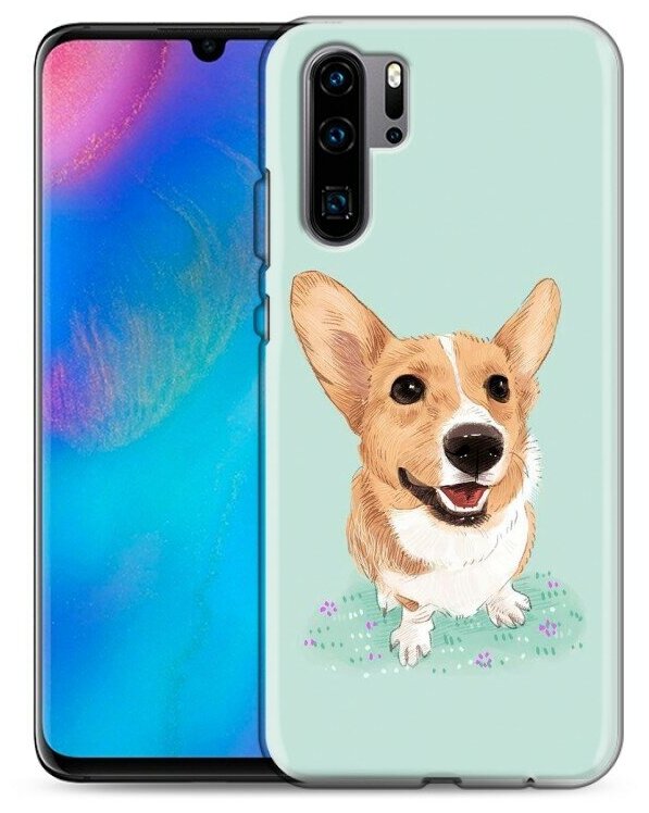 Дизайнерский силиконовый чехол для Хуавей Р30 Про / Huawei P30 Pro Корги