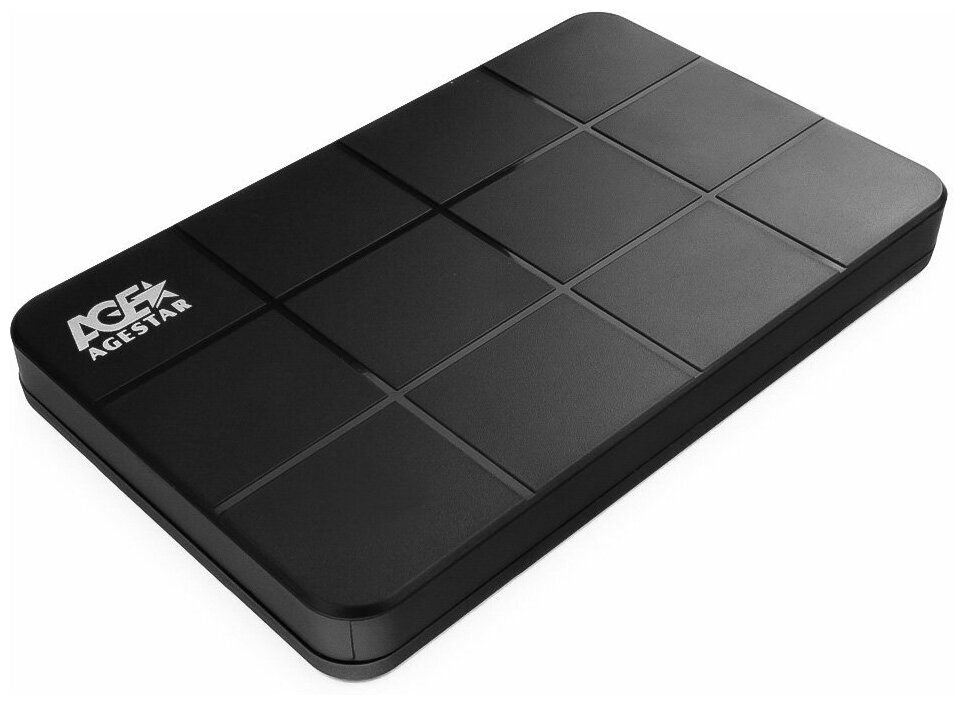 Внешний корпус USB 3.0, 2.5" SATAIII HDD/SSD AgeStar 3UB2P1C пластик, чёрный, кабель USB3.0 A - type-C