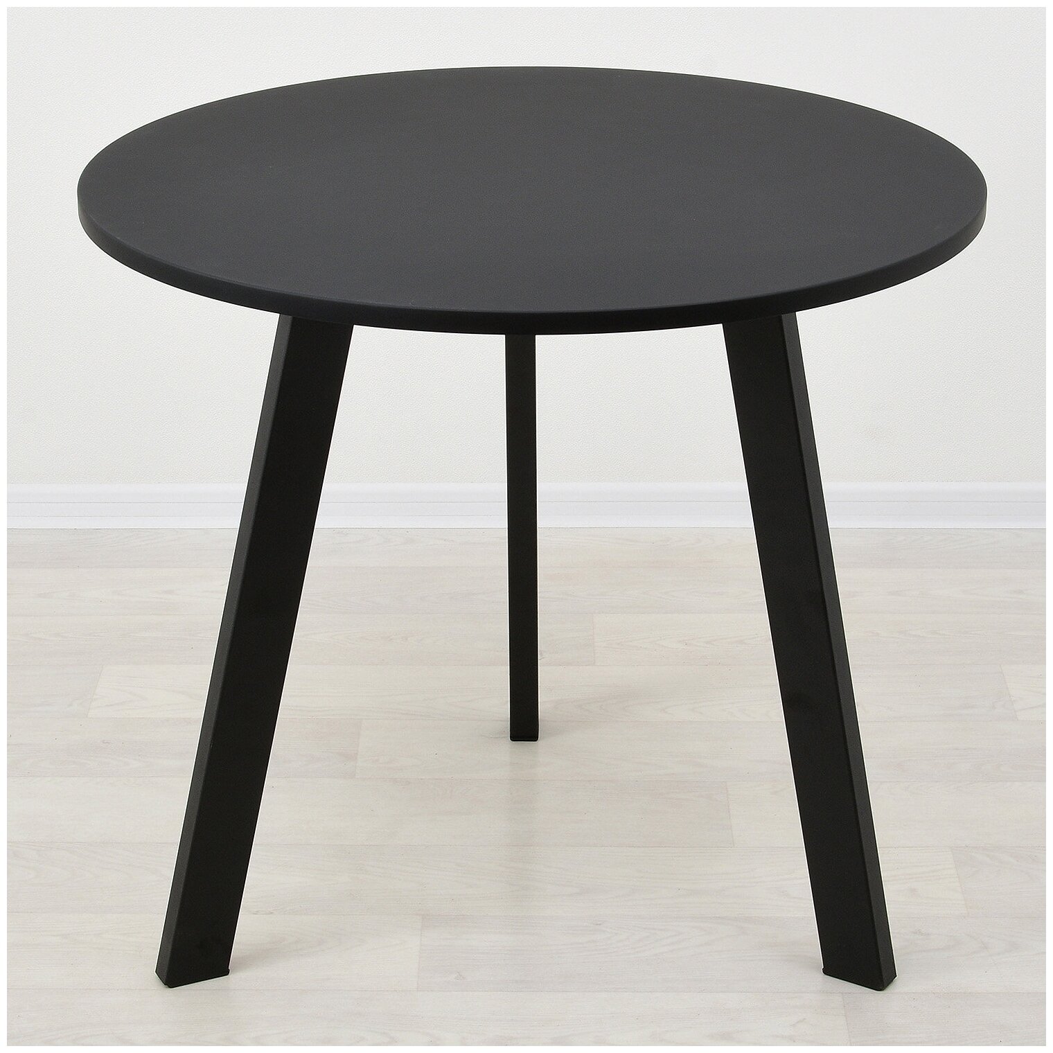 Круглый обеденный стол Рондо 18 черный/черный (900х900)