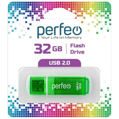 USB Флеш-накопитель USB накопитель Perfeo 32GB C13 Green usb флешка perfeo usb 32gb c13 black