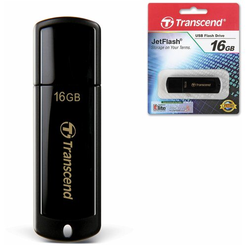 Флеш Диск Transcend 16Gb Jetflash 350 TS16GJF350 USB2.0 черный