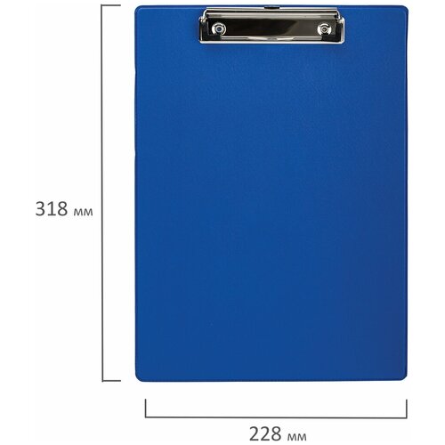 Доска-планшет STAFF с прижимом А4 (228х318 мм), картон/ПВХ, синяя, 229555 6 шт комплект 25 шт доска планшет staff с прижимом а4 228х318 мм картон пвх синяя 229555