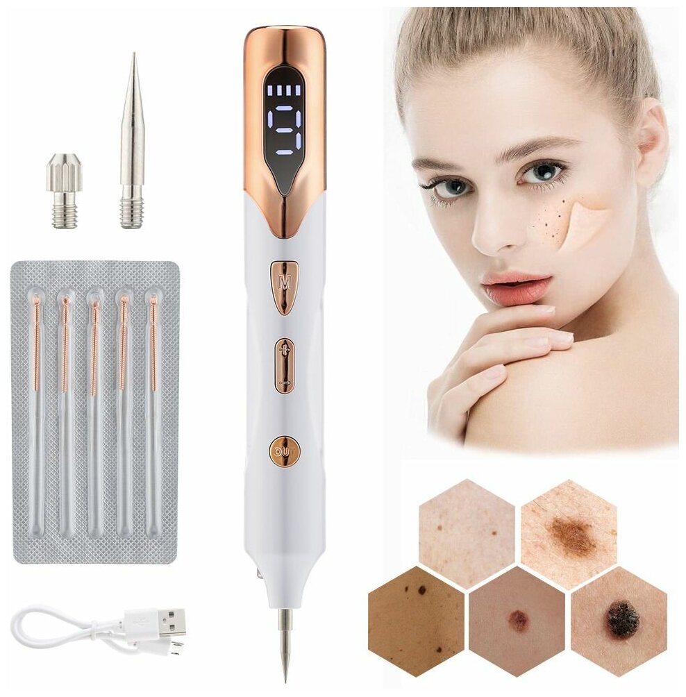 OLLO Store Плазменная ручка (Mole Freckle Removal Pen) для удаления бородавок и папиллом с электронным дисплеем и с аккумулятором - фотография № 5