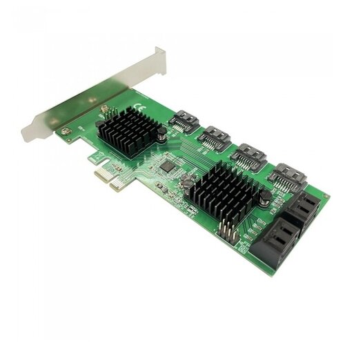 Контроллер FG-EST26A-1-3L01 PCI-E SATA 6G 8 port CARD, Asmedia ASM1182E+2*ASM1064, RTL контроллер espada pci e 2s port ax99100 pcie2sax