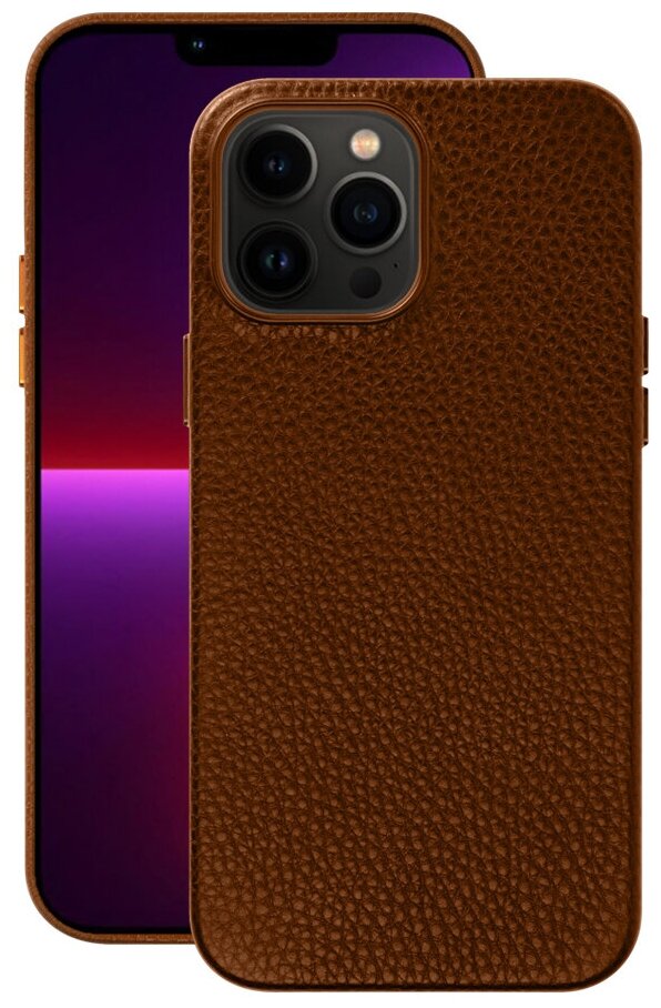 Чехол Leather Case для Apple iPhone 13 Pro Max, коричневый, Deppa 88125