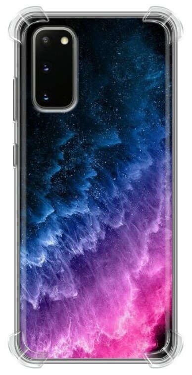 Дизайнерский силиконовый с усиленными углами чехол для Самсунг S20 / Samsung Galaxy S20 Космос