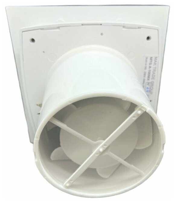 Вентилятор с таймером и датчиком влажности, D100мм, с белой плоской пластиковой панелью, обратный клапан, A100MX-H+PL-PVC WHITE, Сербия - фотография № 7