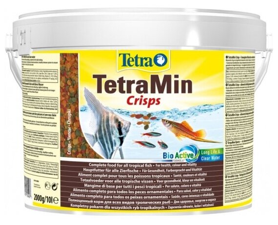 Корм основной для всех видов рыб Tetra Min Pro Crisps 10 литров, чипсы