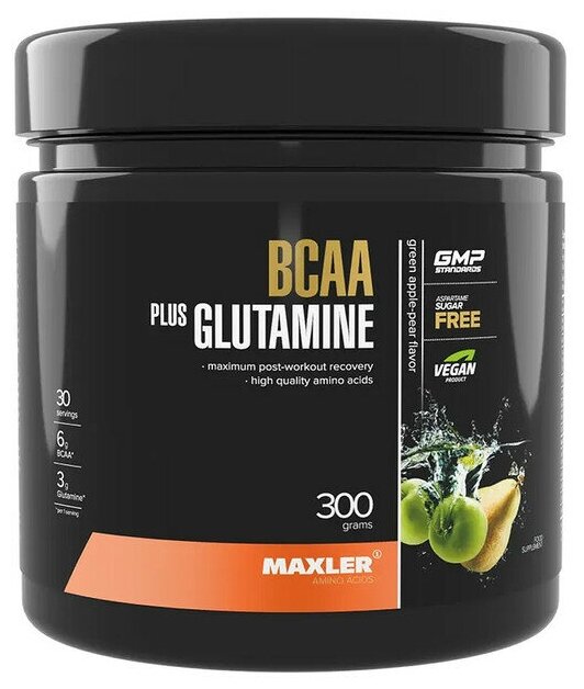 Maxler BCAA + Glutamine 300 гр (Maxler) Зеленое яблоко - груша