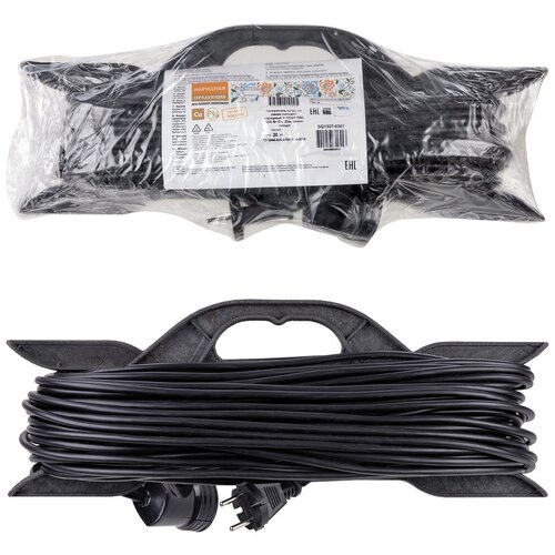 Удлинитель-шнур на рамке силовой народный У-12006 ПВС 2200 Вт б/з, 20м, штепс. гнездо