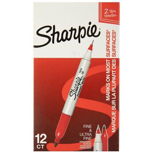 SHARPIE Маркер перманентный TWIN TIP 12 пулевидный цвет S0811120 Синий 563₽